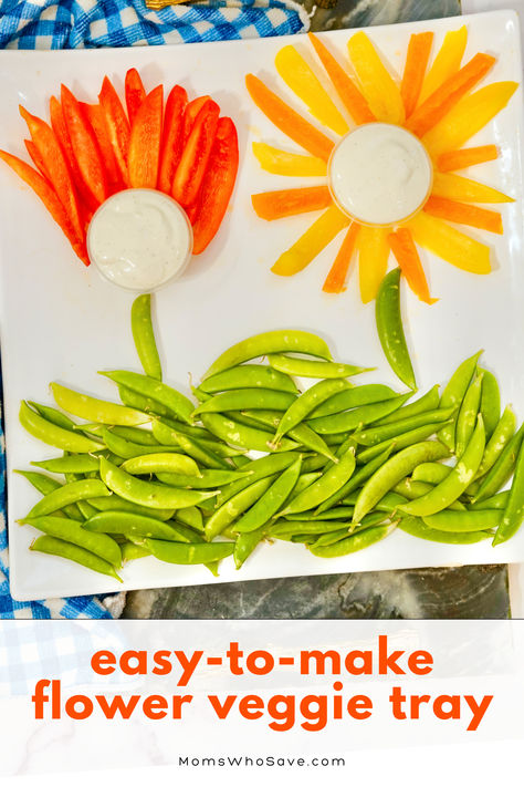 Easy-to-Make Flower Veggie Tray Flower Veggie Tray, Vegetable Platter, Best Appetizer Recipes, Appetizers Recipes, Veggie Tray, Frugal Living Tips, Best Appetizers, Grilling Recipes, Put Together