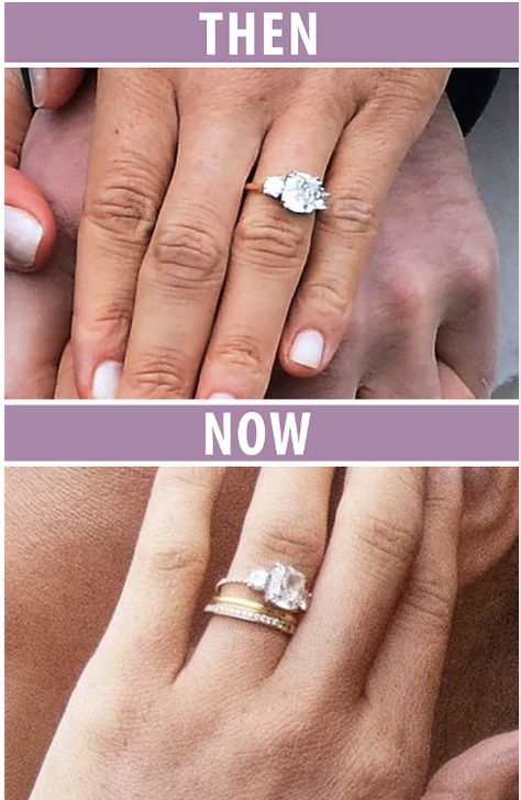 meghan markle updated engagement ring Megan Markle Wedding Ring, Meghan Engagement Ring, Updated Wedding Rings, Meghan Markle Jewelry Style, Megan Markle Engagement Ring, Engagement Ring Stacking Ideas, Meghan Markle Wedding Ring, Meghan Markle Ring, Kate Middleton Ring