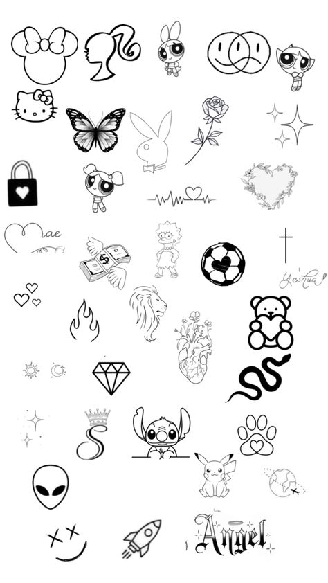 Small Friday The 13th Tattoo Ideas, Flash Tattoo Sheets Simple, One Inch Tattoos, Tattoo Stencil Outline Men, Tattoo Stencil Outline Simple, 5x5 Tattoo Ideas, Cool Flash Tattoos, Cute Minimalist Tattoo, Tattoo Filler Ideas Sleeve Backgrounds