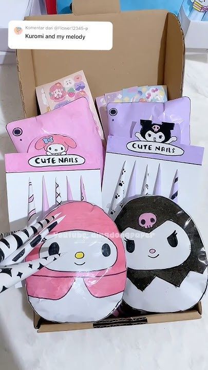 Packing kuromi & my melody (fake) 🎀 comment what to do next 👉🏻 #papercraft #sanrio #shorts Kuromi Blind Bag, My Melody Crafts, My Melody Squishy, Sanrio Drawing Ideas, Kuromi Squishy, Diy Blind Bags, Paper Blind Bags, Blind Bag Ideas, Sanrio Crafts