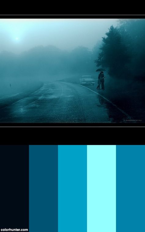 On A Rainy Day... Color Scheme Gloomy Colour Palette, Rainy Color Palette, Rainy Day Color Palette, Rain Color Palette, Day Color Palette, Mood Tone, Palette Organizer, Fire Demon, Stunning Hairstyles