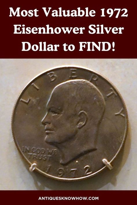 The 1972 Eisenhower silver dollar in one of the highly collectible coins today! This guide will show you how to find the most valuable 1972 silver dollar coin worth big bucks! You will learn about different types of coin errors and mint marks that hike the value of a vintage 1972 Eisenhower silver dollar! Silver Dollar Coin Value, Silver Coins Worth, How To Clean Coins, Dollar Coin Value, Silver Dollar Value, Coin Errors, Bobby Goldsboro, Valuable Wheat Pennies, Old Coins Price