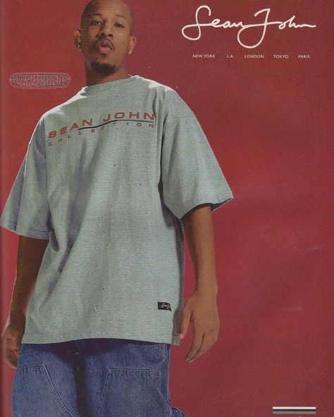 Shyne for Sean John circa early 2000s Sean John Clothing, Friday After Next, Poster Moodboard, Ny Street Style, Ellen Page, 2000s Streetwear, Fashion 2000s, Phat Farm, Streetwear Fits