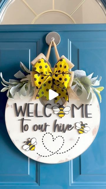 Barefoot&Freckled on Instagram: "Welcome to our Hive Door Hanger🐝" Bee Door Hanger, Welcome To Our Hive, Welcome Boards, Bees Knees, Bee Hive, Door Hanger, Door Hangers, Sweet Home, Bee