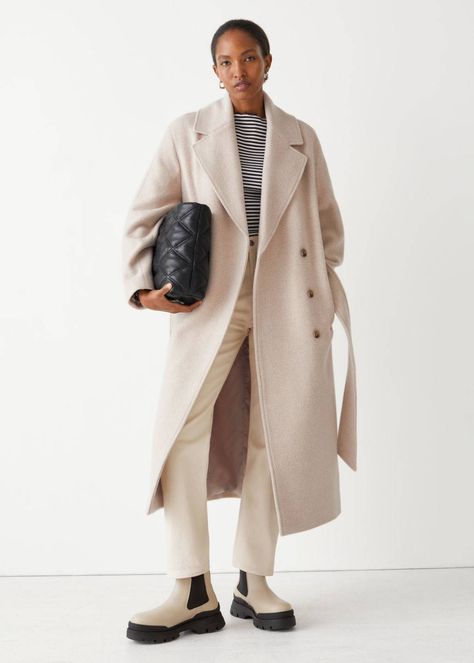 24 Stylish Winter Coats for Under £250 | Who What Wear UK Beige Winter Coat, Long Coat Outfit, Belted Wool Coat, Stylish Winter Coats, Oversized Wool Coat, Herringbone Coat, Casual Denim Jacket, Straight Clothes, Coat Trends