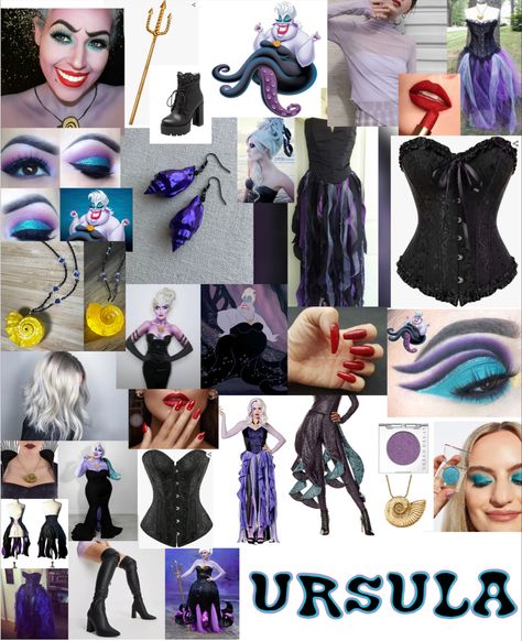 Homemade Ursula Costume, Ursula Halloween Costume, Ursula Halloween, Board Outfit, Ursula Costume, Fashion Dress Up Games, Queen Of Hearts Costume, Crazy Costumes, Plus Size Costume