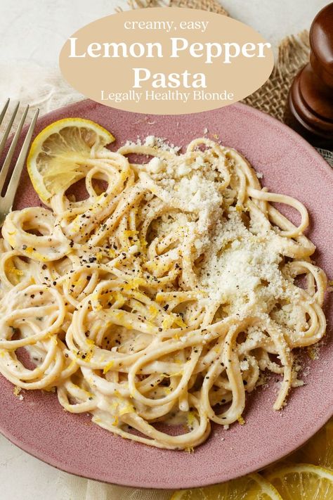 Spicy Lemon Pasta, Lemon Pepper Pasta Recipes, Lemon Pepper Pasta, Orange Ginger Chicken, Party Dinners, Pasta Lemon, Pasta Noodle Recipes, Pink Plate, Dinners Ideas