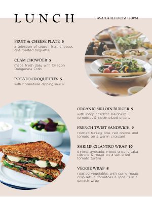 Business Lunch Menu Ideas, Lunch Menu Ideas Restaurant, Lunch Menu Design, Lunch Cafe, Foodie Instagram, Menu Flyer, Lunch Specials, Food Menu Design, Bakery Packaging