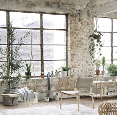 Loft Space, Industrial Interior Design, Loft Living, White Brick, Loft Spaces, Loft Style, Apartment Interior, Interior Design Trends, Brick Wall