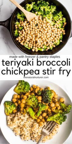 Broccoli Chickpea Stir Fry, Teriyaki Broccoli, Chickpea Stir Fry, Broccoli Chickpea, Plant Based Recipes Dinner, Healthy Dinner Recipe, Plant Based Diet Recipes, Chickpea Recipes, Plant Based Meals