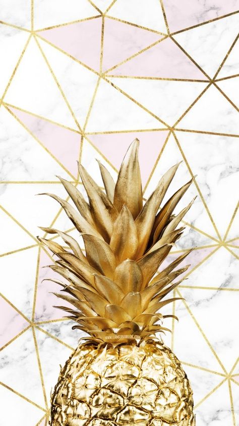 Tapete Gold, Golden Pineapple, Pineapple Wallpaper, Soyut Sanat Tabloları, Wallpaper Tumblr, Tumblr Wallpaper, Cute Backgrounds, Color Dorado, Cellphone Wallpaper