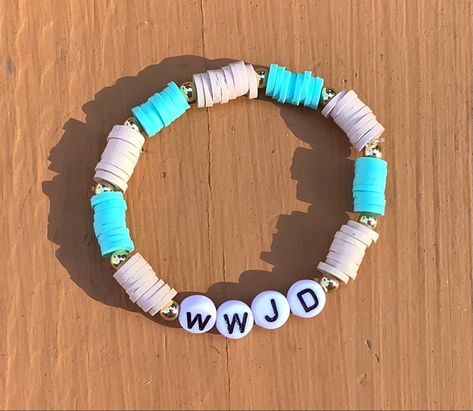 Wwjd Clay Bead Bracelet Ideas, Church Bracelets, Clay Bead Bracelet Ideas Wwjd, Clay Bead Organization, Christian Clay Bracelet Ideas, Clay Bead Bracelet Ideas God, Christian Bracelets Clay Beads, How To Make Wwjd Bracelet, Wwjd Bracelet Diy