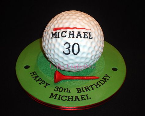 30th Birthday Cakes For Men, Golf Ball Cake, Golf Birthday Cakes, Golf Cake, Ball Cake, Golf Birthday, Birthday Cakes For Men, Cakes For Women, Happy Birthday Dad