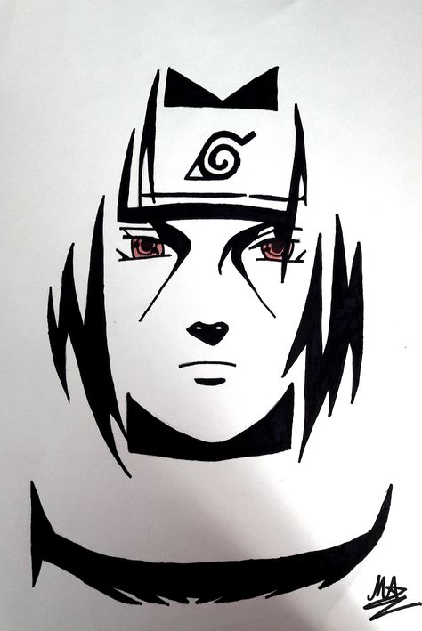 Itachi Uchiha Artwork W&B. Tato Naruto, Naruto Drawings Easy, Naruto Sketch Drawing, Naruto Tattoo, Arte Peculiar, Itachi Uchiha Art, Naruto Sketch, Getting A Tattoo, Drawing Stencils