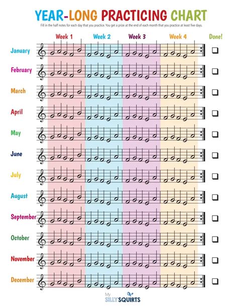 Instrument Practice Chart, Violin Practice Chart, Music Practice Chart, Piano Practice Chart, Teaching Orchestra, Violin Teaching, Piano Lessons For Kids, Piano Forte, Beginner Piano Music