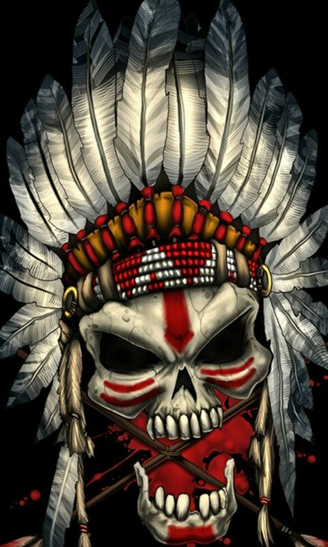 Pokemon Sleeves, Indian Skull Tattoos, American Indian Tattoos, Native American Tattoos, Indian Skull, Skull Pictures, Native American Artwork, Bad Apple, Indian Headdress