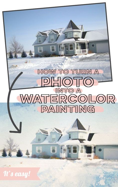 Create watercolor prints at home from photos with a dreamy, ethereal effect. How To Turn A Photo Into A Watercolor, Turning Photo Into Watercolor, Picture To Watercolor, Turn Photo Into Watercolor, Turn A Photo Into A Painting, How To Frame Watercolor Art, Photo Painting Ideas, Photo Into Painting, Photo Frame Ideas