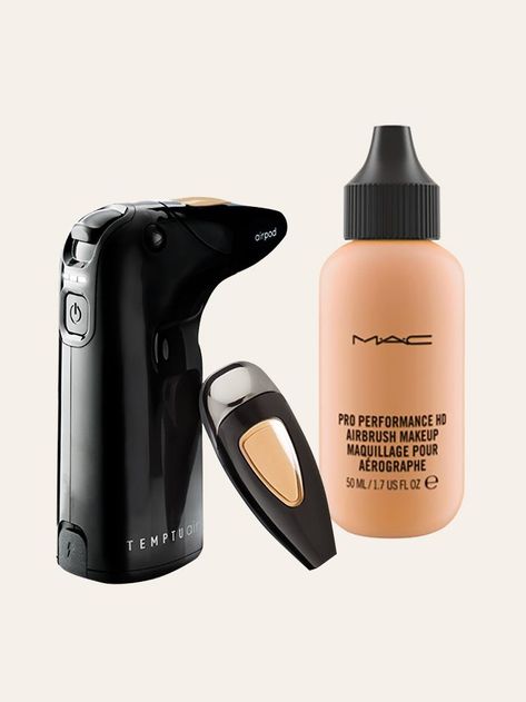 These Airbrush Foundations Are the Next Best Thing to Professional Makeup Airbrush Makeup Before And After, Temptu Airbrush Makeup, Air Brush Makeup, Best Airbrush Makeup, Airbrush Makeup Kit, Make Up Kits, Makeup At Home, Peach Makeup, Airbrush Foundation