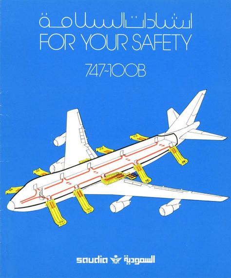 Saudia B 747 - 100 B Safety card Arabia Airlines, Safety Instructions, Come Fly With Me, Egypt History, Saudi Arabia, Buzzfeed, Airlines, Over The Years, Egypt