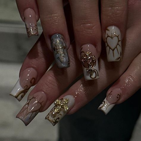 Italian Nails, Baroque Nails, Nails Acrylic Ideas, Hoco Nails, Creative Nail Art, Cute Nail Art Designs, Minimal Nails, Casual Nails, Classy Acrylic Nails