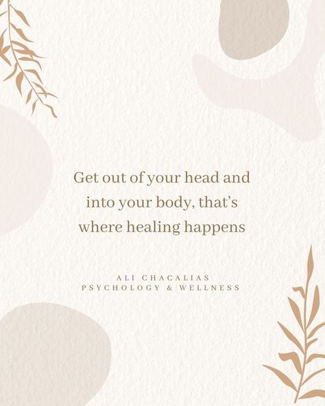 Ali Chacalias Psychology & Wellness on Instagram: "Healing happens in our bodies. Trauma, stress, emotions…they are all stored in your body which means that intentional connection, movement, and processing must involve your body. Somatic therapy is all about using the wisdom and strength of our bodies to create wellness and healing. Don’t get me wrong, there is still value in cognitively processing, but when integrated with using the wisdom of our body, healing truly transforms. Here’s your Somatic Aesthetic, Somatic Quotes, Somatic Movement, Manifestation Mindset, Somatic Experiencing, Somatic Healing, Somatic Therapy, Media Aesthetic, 2025 Goals