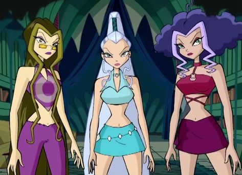 Stormy/Gallery | Winx Club Wiki | Fandom Winx Cosplay, Trio Costumes, Trio Halloween Costumes, Klub Winx, Villain Costumes, Cartoon Girls, Halloween Costume Outfits, Halloween Inspo, Fantasias Halloween