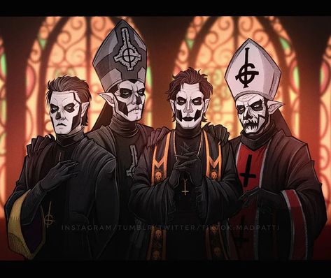 Ghost Band Fanart Ghouls, Ghost Singer, Happy Family Photos, Ghost Fanart, The Band Ghost, Ghost Album, Ghost Videos, Christmas Ghost, Papa Emeritus