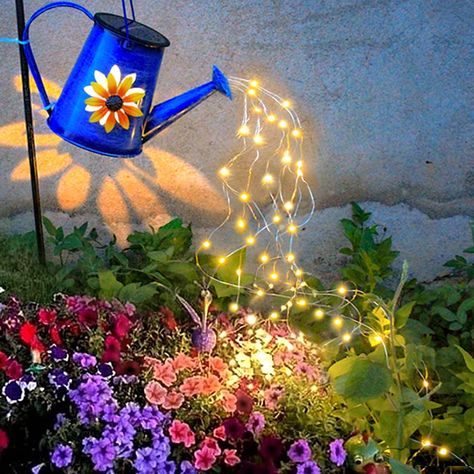 Solar Powered Waterfall Lights 1 Pack 60 LED(Includes Shepherd Hook) for Garden,Yard, Path, Christmas Holiday Decoration Solar Powered Fairy Lights, Yard Path, Small Solar Panels, Waterfall Lights, Solar Flower, Solar Deck Lights, Outdoor Garden Lighting, Led Christmas Tree, Garden Light