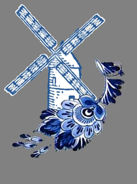 Dutch tattoo #Windmill #Bluetattoo #Delftflower Dutch Blue, Dutch Flower Tattoo, Belgium Tattoo, Dutch Art, Netherlands Tattoo Ideas, Dutch Art Tattoo, Delft Tattoo, Dutch Heritage Tattoo, Dutch Clogs Tattoo