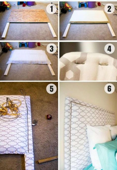 Easy Diy Headboard, Diy Fabric Headboard, Cheap Diy Headboard, Make Your Own Headboard, Diy Tufted Headboard, Diy Bed Headboard, Headboard Projects, Diy Headboard Upholstered, How To Make Headboard