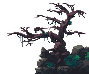 Dead Tree Minecraft, Terraria Custom Tree, Minecraft Fallen Tree, Bonsai Tree Pixel Art, Scary Tree Illustration, Old Tree, Minecraft Projects, Autumn Trees, Game Design