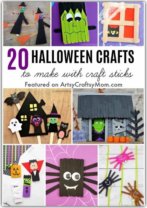 Got craft sticks at home? Then these Easy Popsicle Stick Crafts for Halloween are the perfect projects to you to make during this season! Easy Popsicle Stick Crafts, Popsicle Sticks Halloween Crafts, Diy Halloween Crafts For Kids, Crafts For Halloween, Halloween Crafts For Kids To Make, Diy Halloween Crafts, Popsicle Stick Crafts For Kids, Jesus Crafts, School Kids Crafts