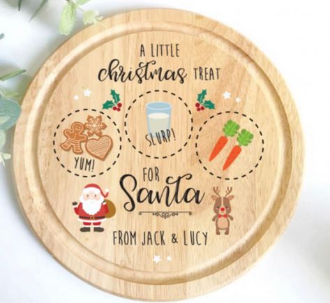 Let's keep Christmas alive this year! With our treat boards, the perfect tray to leave some yummy goodies for Santa. UV printed to the highest quality. Circle measures; 25cm Rectangle measures; 30cmx20cm Treat Board, Christmas Eve Plate, Rudolph Christmas, Santa Plate, Christmas Traditions Family, Wooden Santa, Family Names, Christmas Stocking Fillers, Christmas Keepsakes