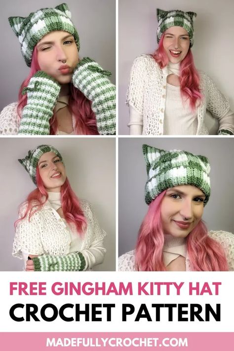 Cute crochet Kitty Hat – FREE Crochet Pattern for You Crochet Cat Hat Pattern, Cat Hat Pattern, Hat Free Crochet Pattern, Crochet Kitty, Crochet Beanie Pattern Free, Crochet Cat Hat, Crochet Patterns Free Beginner, Beanie Style, Crochet Items