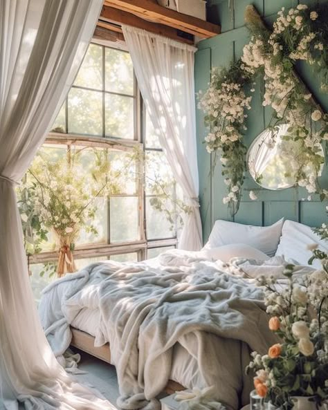 Rooms Decoration, Cottagecore Home, Cozy Boho, Cottage Interiors, Blue Living Room, Bedroom Boho, Cozy Room, Room Inspiration Bedroom, Bedroom Aesthetic