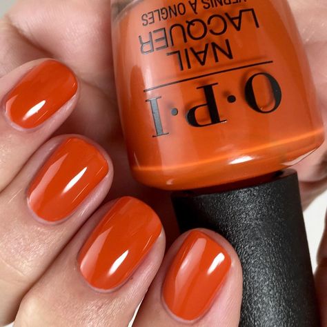 Orange Sns Nails Designs, Copper Orange Nails, Opi Orange Nail Polish, Dark Orange Nails Fall, Fall Nails Opi, Opi Colors, Orange Nail Polish, Orange Nail, Nail Polish Colors Fall