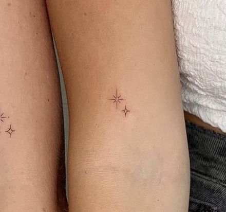 Maching Tattoos, Sparkle Tattoo, Small Star Tattoos, Small Girly Tattoos, Hand And Finger Tattoos, Petite Tattoos, Discreet Tattoos, Girly Tattoos, Subtle Tattoos