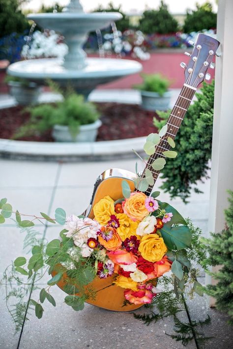 Guitar Wedding Decor // Colorful Frida Kahlo Inspired Wedding Ideas via TheELD.com Guitar Centerpiece Ideas, Frida Kahlo Party Decoration, Frida Wedding, Frida Kahlo Inspired Wedding, Latin Inspired Wedding, Frida Kahlo Wedding, Guitar Wedding, Guitar Decor, Asos Wedding