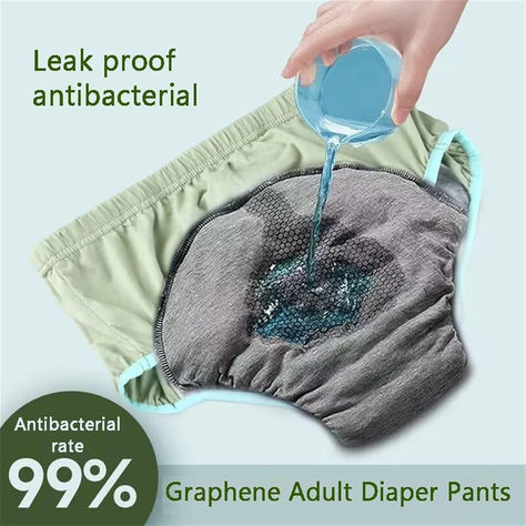 Washable Incontinence Underwear for Men Heavy Leakage, Loose Cotton Reusable Leakproof Adult Cloth Diapers for Elderly (3X_l,Green) Panty Sewing, Retirement Village, Incontinence Pads, Website Ideas, High Water, Social Worker, Cloth Diapers, Beautiful Words, Sunflower