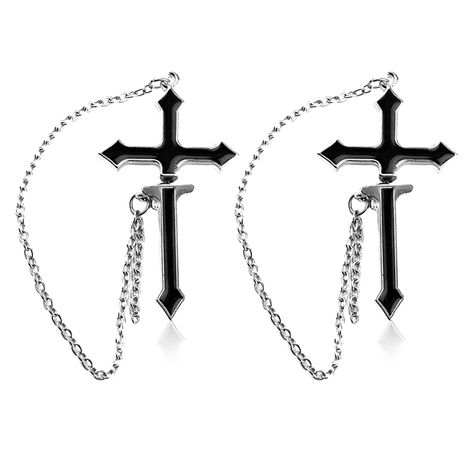 PRICES MAY VARY. ✝✝Material: Cross Earrings made of Stainless Steel, Solid and Durable, Rust, High Polished Surface ✝✝ Black Cross Earrings Size : length * width, about 5.2 * 3cm (2.04 * 1.18in). ✝✝ Classic cross chain earrings, hip-hop rock punk style, suitable for young men and women.Cool cross design, 1Pair of chic and unique earrings. Black color, fashion lights up your beauty. ✝✝ Suitable for many occasions, bars, parties, concerts, singing, dancing, dance parties, banquets. Wearing the bla Rock Punk Style, Cross Chain, Cross Earrings, Cross Designs, Chain Earrings, Fun Earrings, Ear Studs, Black Enamel, Unique Earrings