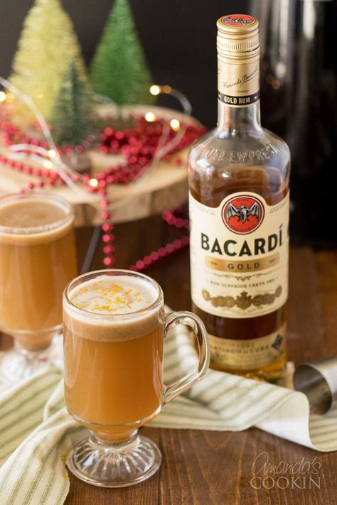 A Hot Buttered Rum - AKA a hot toddy - is a dessert-like cocktail with a rich, buttery flavor that is gently spiced and finished off with a twist of orange. Hot Toddy Recipe Rum, Rum Toddy Recipe, Hot Rum Toddy, Hot Buttered Rum Recipe, Toddy Recipe, Adult Beverages Recipes, Hot Toddies Recipe, Buttered Rum, Hot Buttered Rum