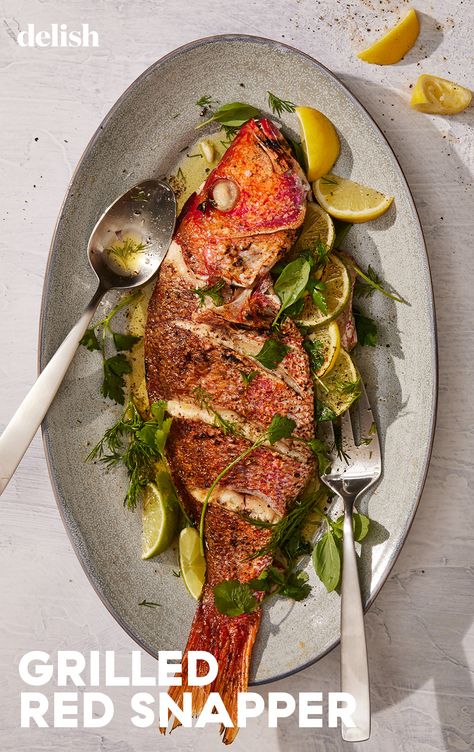 Whole Snapper Recipes, Whole Red Snapper Recipes, Grilled Red Snapper, Red Snapper Recipes, Snapper Recipes, Snapper Fish Recipes, Snapper Fish, Grilled Seafood Recipes, Pan Fried Salmon