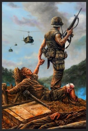 BROTHERS IN ARMS Witcher Wallpaper, Army Images, Vietnam History, Military Wallpaper, Vietnam Art, Military Drawings, Military Artwork, Combat Art, Military Pictures