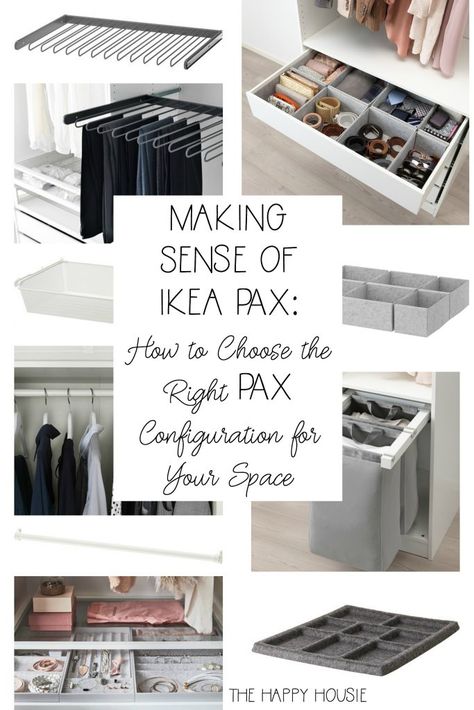 Ikea Pax Wardrobe Ideas Inside, Ikea Wardrobe Organizer, Ikea Pax Closet Accessories, Best Ikea Pax Layout, Ikea Pax Interior Organizers, Ikea Pax Layout Ideas, Pax Wardrobe Organization Ideas, Ikea Closet Inspiration, Ikea Dressing Room Pax Wardrobe