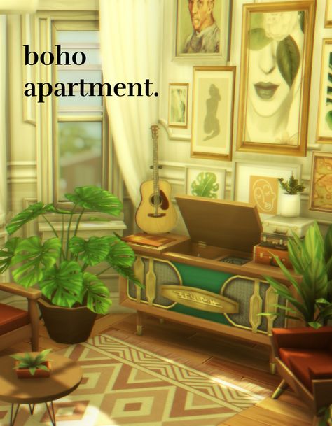 Maxis Match CC World - S4CC Finds Daily, FREE downloads for The Sims 4 Living Room Sims 4, Sims 4 Cc Furniture Living Rooms, Boho Apartment, Boho Apartments, Sims Packs, Sims 4 House Plans, The Sims 4 Packs, Sims 4 Expansions, Free Sims