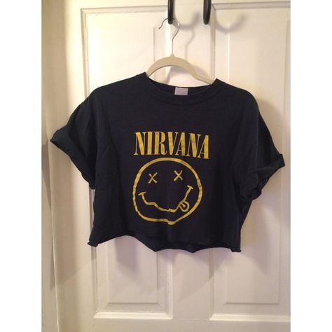 Nirvana T Shirt, Vintage Rock T Shirts, Vintage Rock Tees, 90s Crop Top, Nirvana Shirt, Crochet Bathing Suits, Grunge Shirt, Vintage Band Tees, Vintage Crop Tops