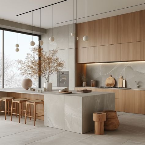 Exploring Wabi-Sabi, Minimalist, and Modern Japandi Designs – Making A Green Life by Lily Desain Pantry, Japandi Design, Interior Design Per La Casa, تصميم للمنزل العصري, Minimalist Kitchen Design, Japandi Interior, Modern Kitchen Interiors, Kitchen Design Plans, House Design Kitchen