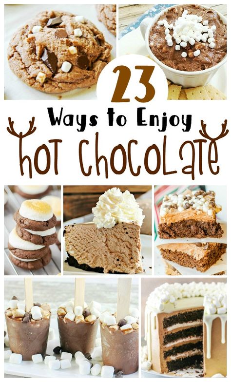 Authentic Mexican Desserts, Hot Chocolate Desserts, Ideas For Food, Chocolate Deserts, Winter Dessert Recipes, Chocolate Pack, Hot Chocolate Cookies, Easy Holiday Recipes, Winter Desserts