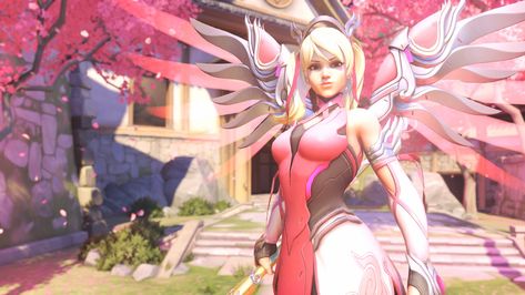 Pink Mercy Banner, Mercy Gif Banner, Pink Mercy Icon, Pink Mercy, Mercy Banner Overwatch, Mercy Pink Skin Overwatch, Scotland Hetalia, Mercy Poster Overwatch, Mercy Overwatch