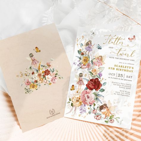 Boho Floral Fairy Princess Garden Birthday Party Invitation - tap, personalize, buy right now! #Invitation #enchanted #garden #flowers #greenery, #whimsical Fairytale Party Invitations, Fairytale Tea Party, Fairy Birthday Themes, Princess Garden, Garden Birthday Party, Fairytale Party, Floral Birthday Invitations, Floral Fairy, Princess Invitations